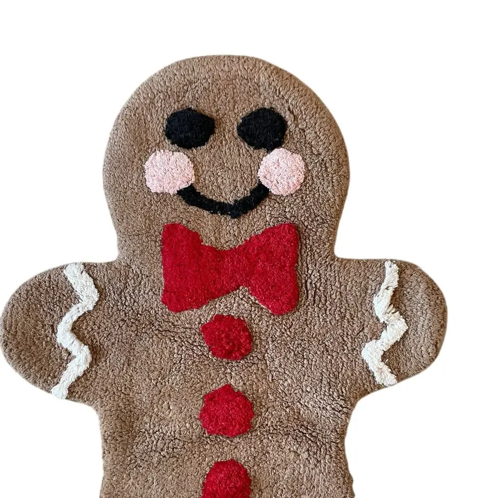Gingerbread Cookie Cotton Bath Rug 20x32 Christmas Holiday Accent Rug New